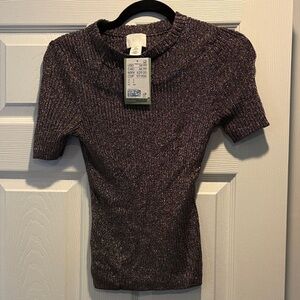 H&M Shimmering Black Knit Top